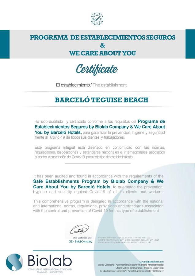Barcelo Teguise Beach - Adults Only Costa Teguise Ngoại thất bức ảnh